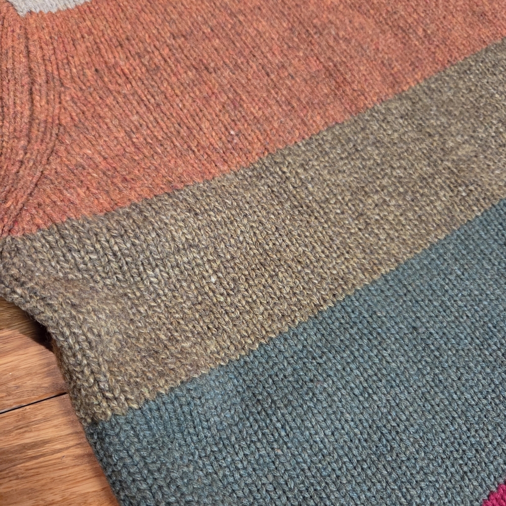 VTG American Eagle 100% Lambswool Colorblock Sweater | Earth Tones | L / G - Picture 7 of 15